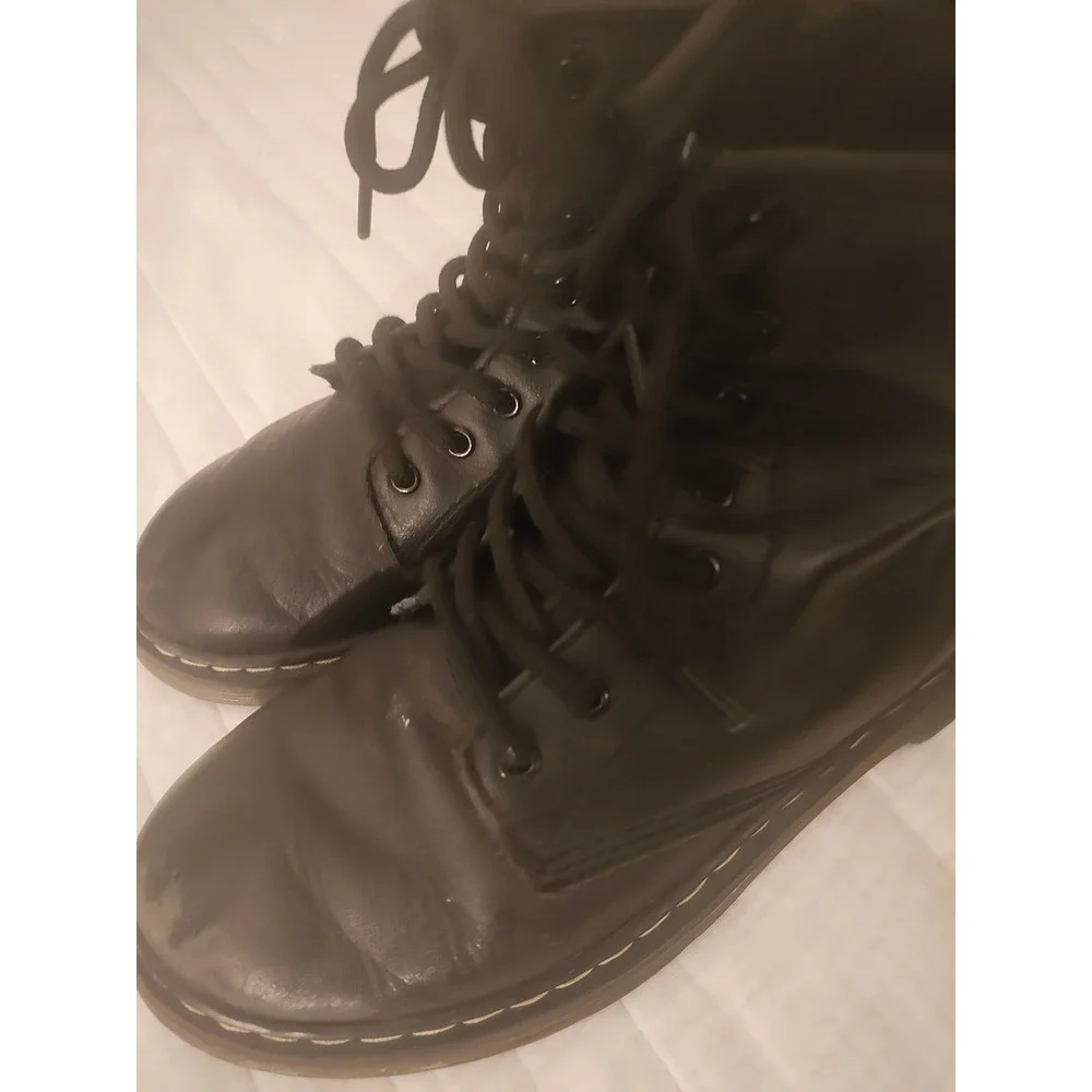 Dr. Martens 1460 J Black Leather Lace Up Ankle Boots US 3 UK 2 EU 34